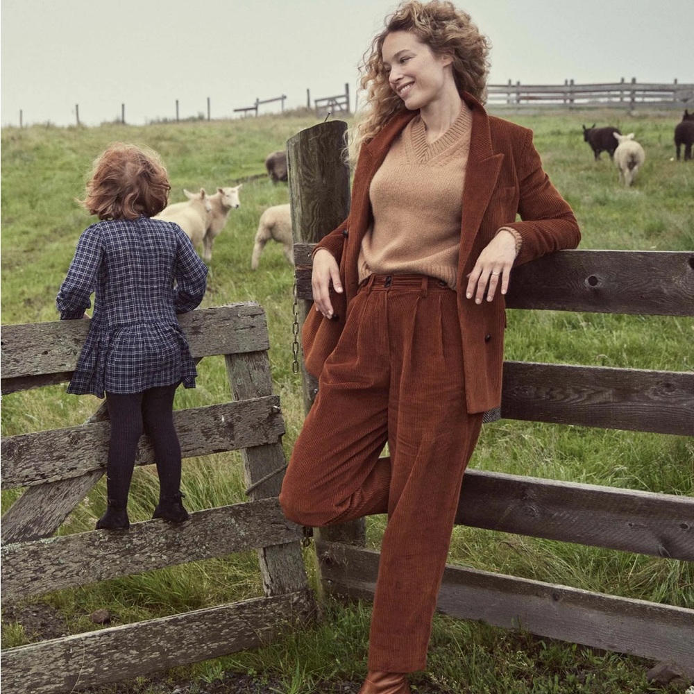 ❄️🎄DÔEN ’Atherton’ Heirloom Italian Wide Wale Cotton Corduroy Pant Siena 0/24 - Picture 6 of 10